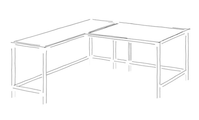 L形或角桌设计
